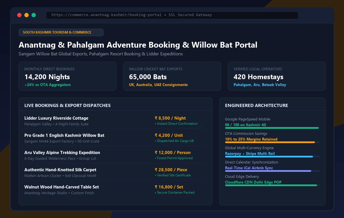 Anantnag & Pahalgam Adventure Booking & Willow Bat Portal