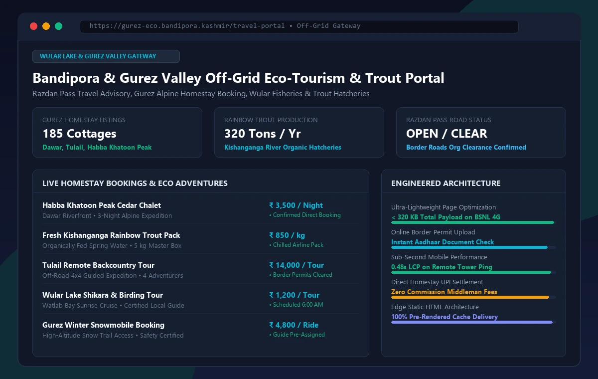 Bandipora & Gurez Valley Off-Grid Eco-Tourism & Trout Booking Portal