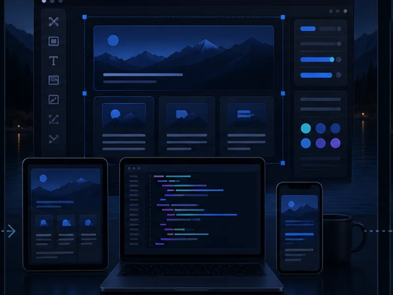 Responsive website design and build workspace mockup