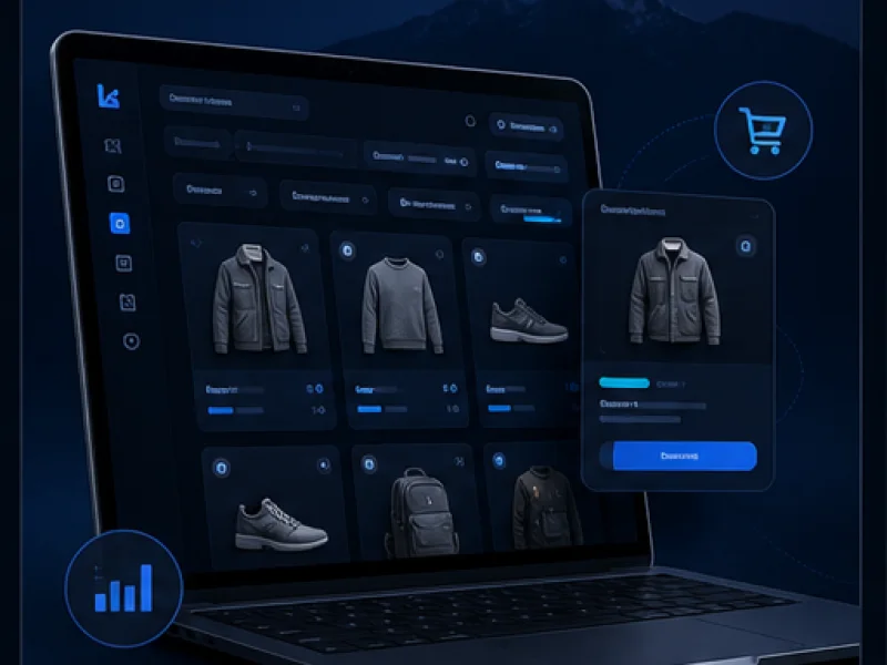 E-commerce storefront and checkout interface mockup