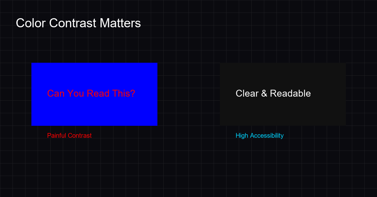 Visual design mistakes: poor color contrast example